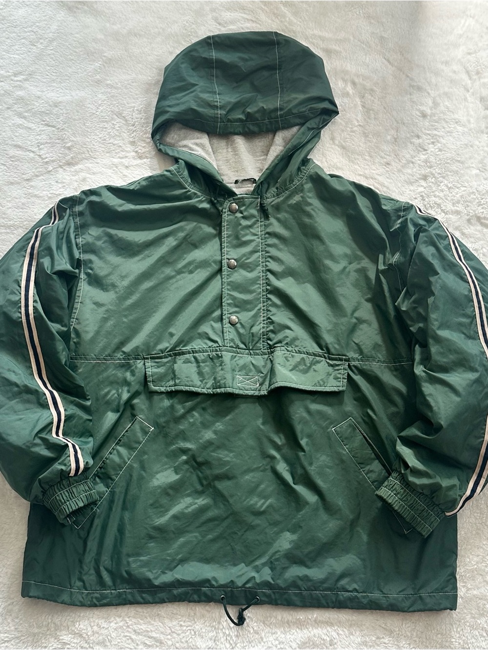 Gap Vintage 90s Varsity Classic Windbreaker Jacket Green Half-Zip Hooded Men's L